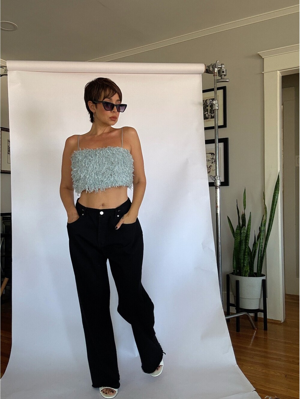 Zara Feather Crop Top